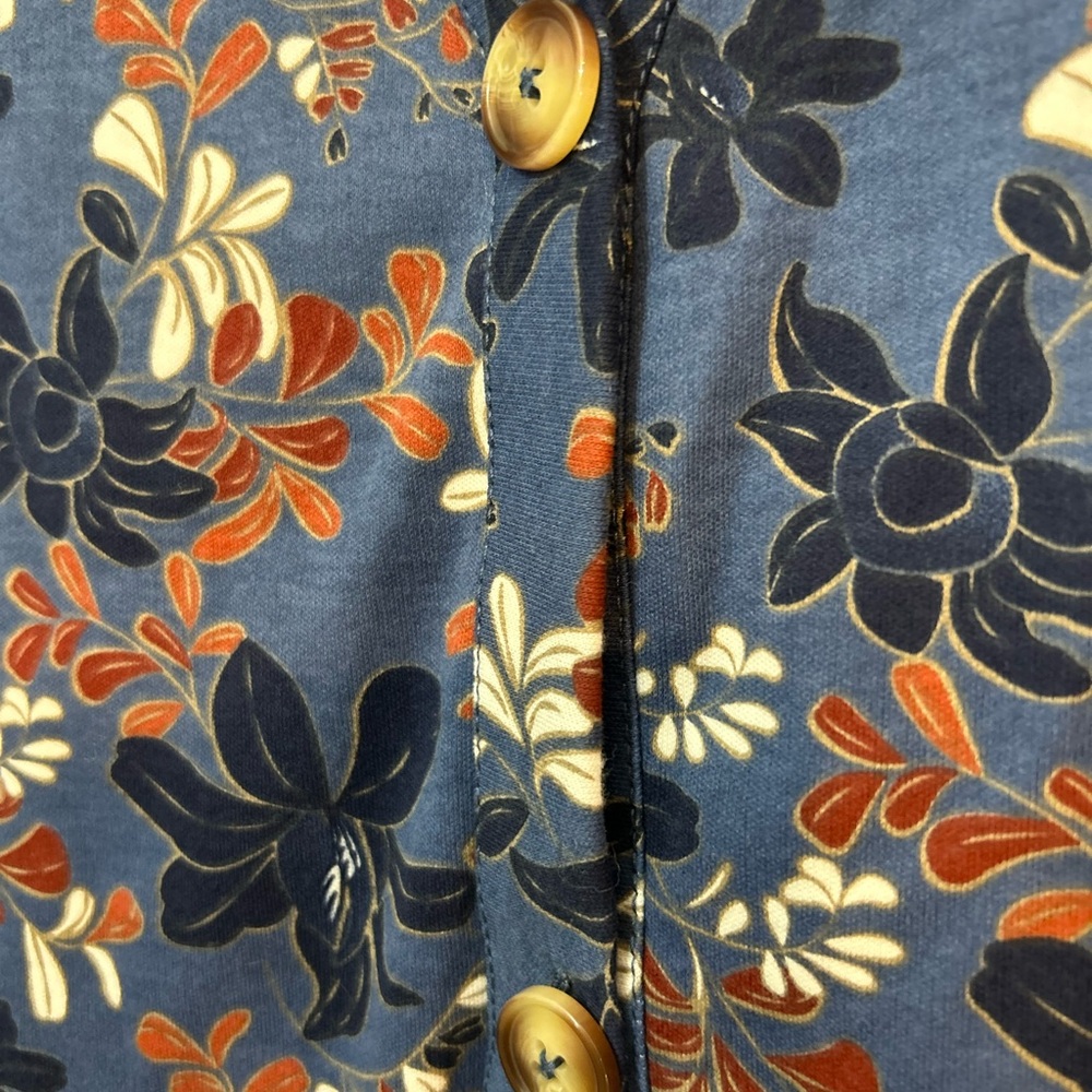 Hastings & Smith Blue Floral Button Front Cardigan Jacket Size 2X - Picture 6 of 8